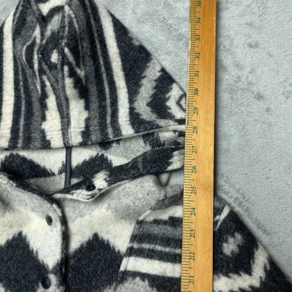 Woolrich Womens Hooded Wool Blend Pullover Sweater M Tribal Pattern c099 - Picture 2 of 10